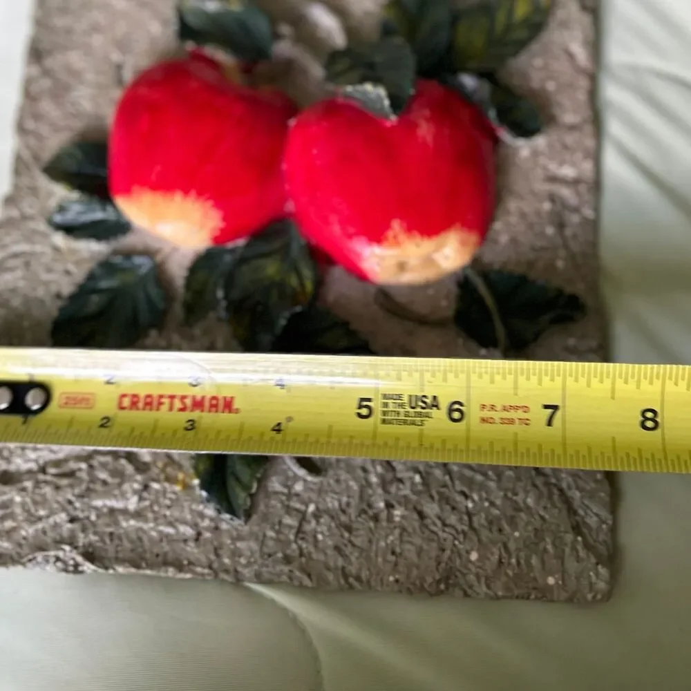 Farmhouse Vintage + Rustic 3D Crimson Red Apples Wall Plaque